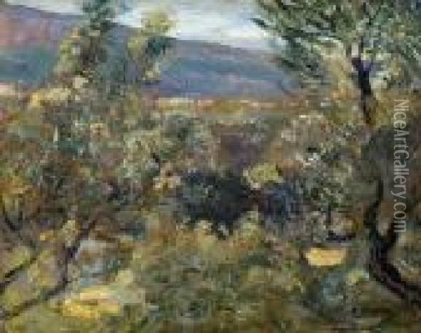 Paesaggio Boschivo Oil Painting - Attilio Pratella