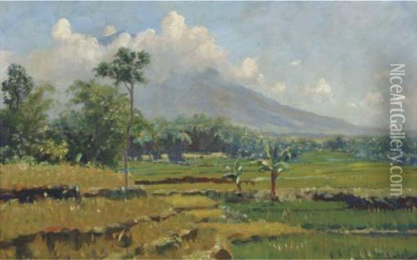 Landschap In West Java (gedeh) Oil Painting - Carel Lodewijk, Dake Jr.