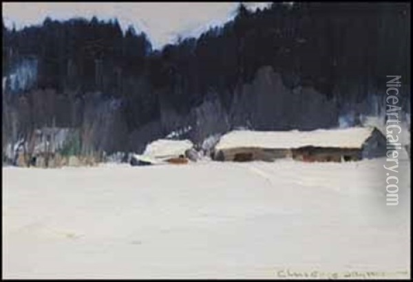 Paysage D'hiver Oil Painting - Clarence Alphonse Gagnon