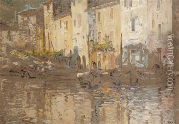 Martigues Oil Painting - Clement Brun