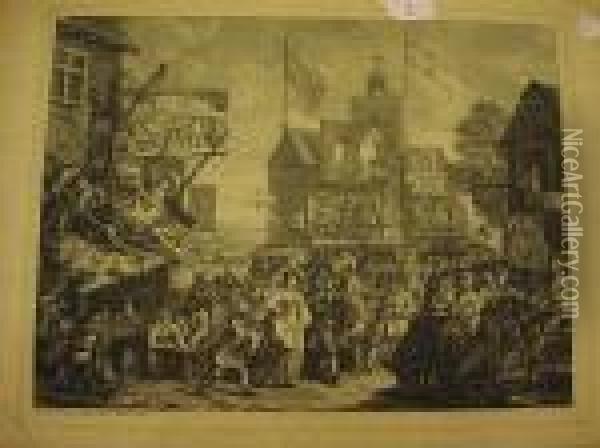 Southwark Fair Oil Painting - William Hogarth