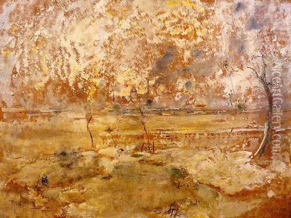 Floods At Saint Denis Oil Painting - Jean-Francois Raffaelli