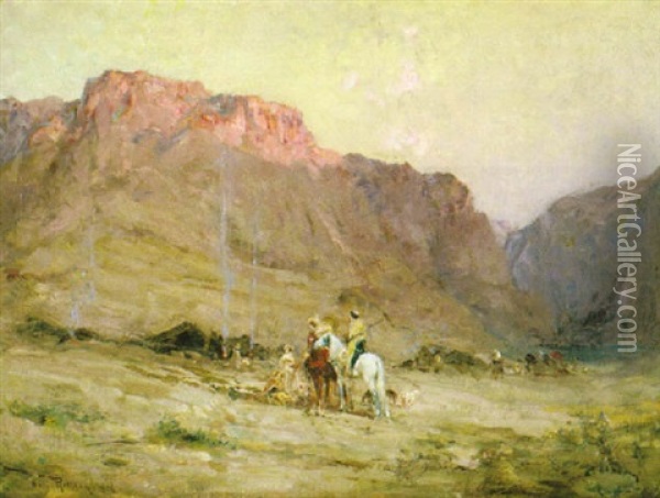 Arabiska Ryttare I Okenlandskap Oil Painting - Henri Emilien Rousseau