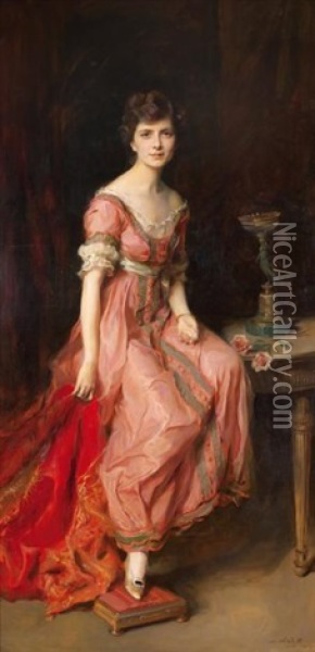 Portrait De Sophica Roidi, Marquise Des Isnards Oil Painting - Philip Alexius De Laszlo