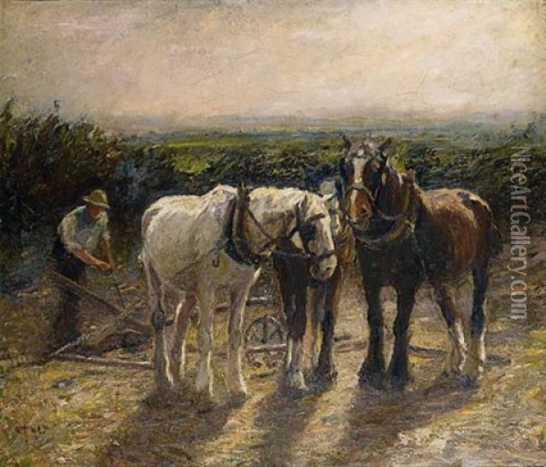 After Harvest Oil Painting - Harry Fidler