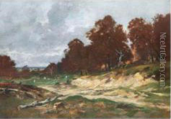 Landschaft Bei Barbizon Oil Painting - Otto Frolicher