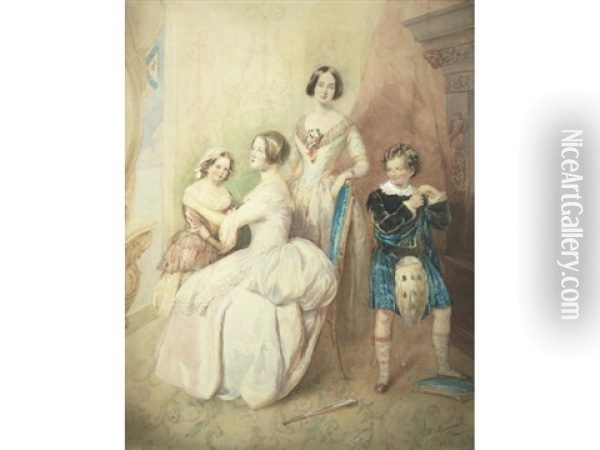 The Four Children Of Dr Robert Bowes Malcolm Oil Painting - Mary Ann Heaphy