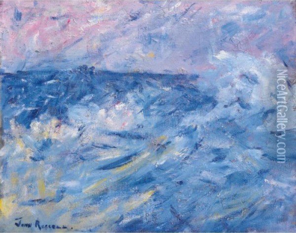 Stormy Sky And Sea, Belle-ile, Off Brittany Oil Painting - John Peter Russell