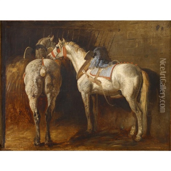 Deux Gris Pommeles Oil Painting - Theodore Gericault