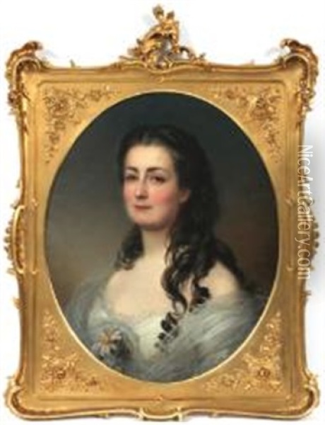 Countess Julia Junyady De Kethely Oil Painting - Friedrich von Amerling