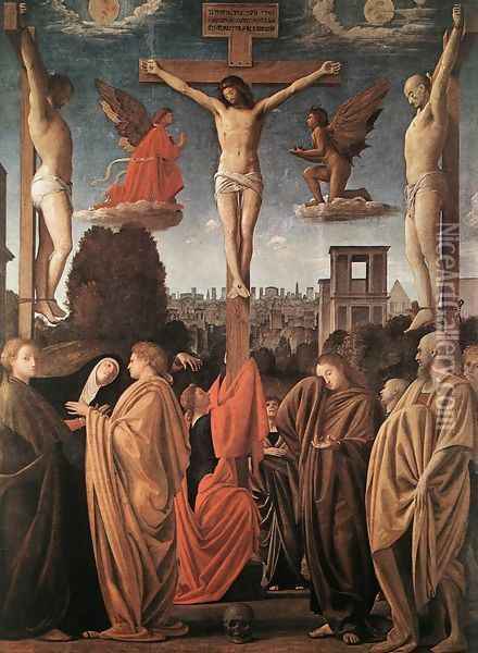 Crucifixion c. 1515 Oil Painting - Bramantino (Bartolomeo Suardi)