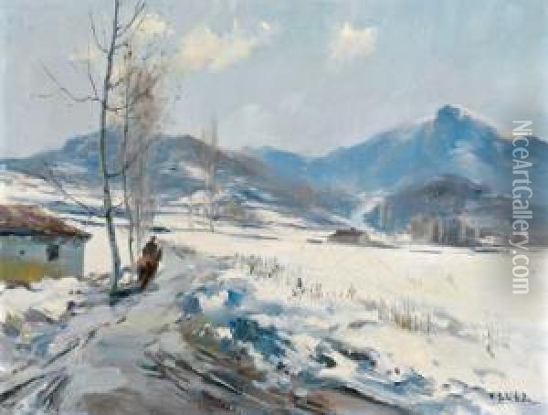 Winterlandschaft Oil Painting - Vicenc Sole Jorba