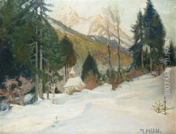 Winter Bei Hindelang Oil Painting - Richard Mahn