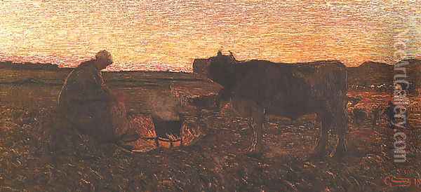 Sad Hour (L'ora mesta) Oil Painting - Giovanni Segantini