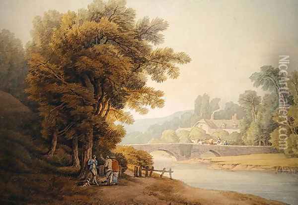 Dunsford Bridge Oil Painting - John White Abbott