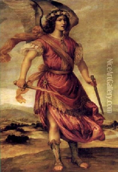 The Archangel Uriel(?) Oil Painting - Bartolome Roman