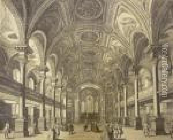 The Inside Of St Martin In The Fields Oil Painting - Thomas The Younger Malton