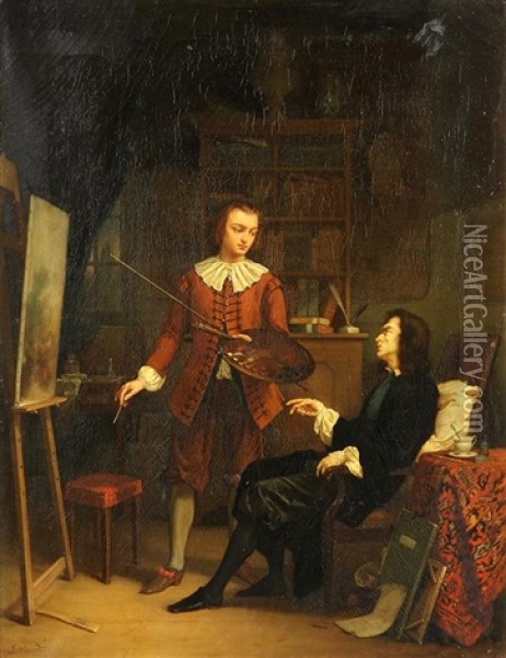 The Critic Oil Painting - Johann Grund