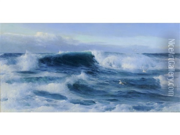 A Ground Sea Oil Painting - David James