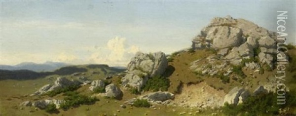 Gebirgslandschaft Oil Painting - Gustave Eugene Castan