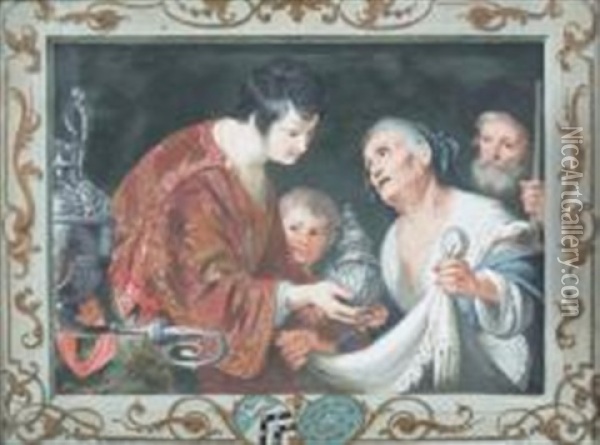 La Charite De Saint Laurent Oil Painting - Bernardo Strozzi