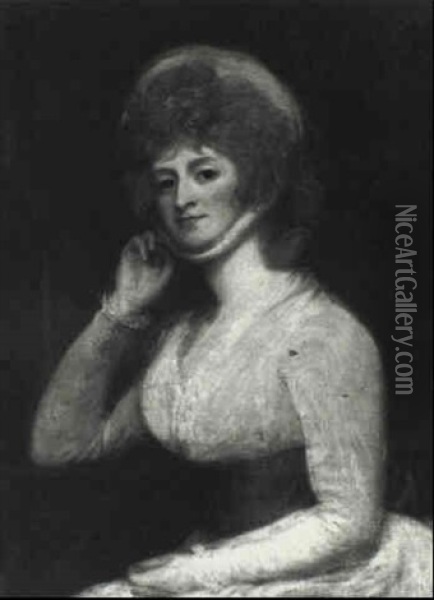 Portrait Of Mrs. Fitzherbert Oil Painting - George Romney