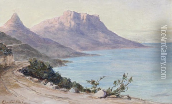 View Towards Sandy Bay From Camps Bay (+ 2 Others; 3 Works) Oil Painting - Edward Clark Churchill Mace