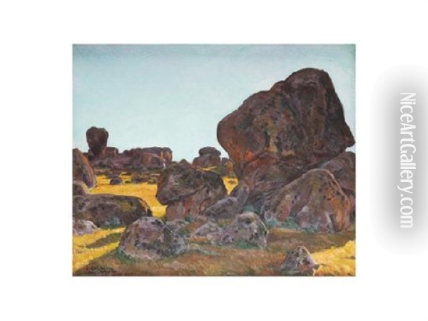 Paisaje Con Rocas Oil Painting - Eduardo Chicharro Aguera