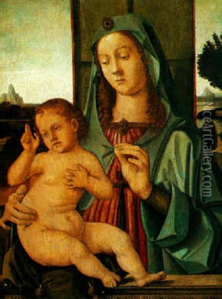 The Madonna And Child Oil Painting - Antonio de Saliba