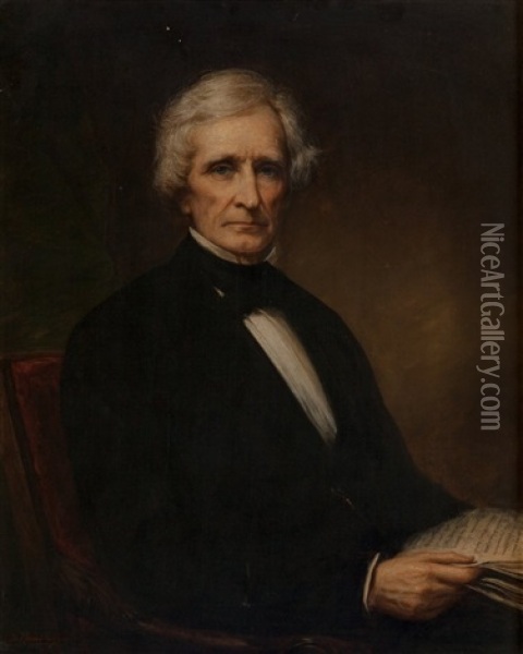 Portrait Of Ezra Parmelee Prentice, 1871 Oil Painting - Daniel Huntington