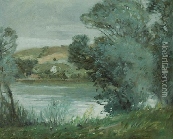 Pond Scene Oil Painting - Carl Oscar Borg