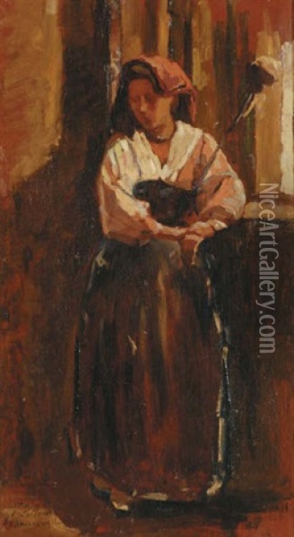 La Ciociara Oil Painting - Vito d' Ancona