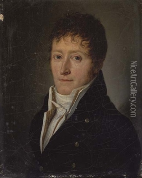 Portrait En Buste Du Comte De Pra, Marquis De Peseux (1767-1838) Oil Painting - Henri Nicolas Van Gorp