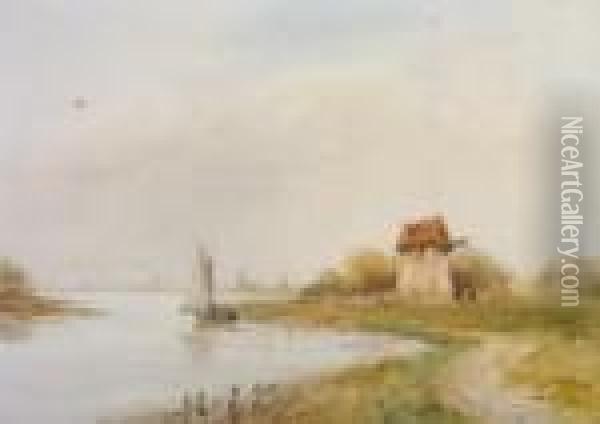 On The Maas Oil Painting - William Bingham McGuinness