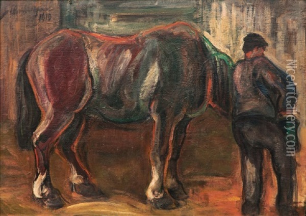 Horse Oil Painting - Heinrich Steinhagen