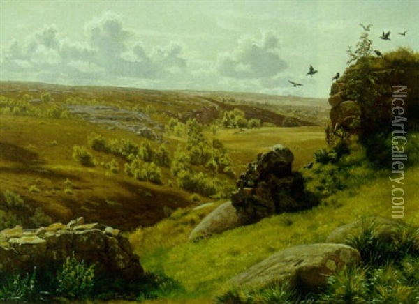 Udsigt Over Sommerlandskab, Antagelig Fra Bornholm Oil Painting - Johannes Herman Brandt