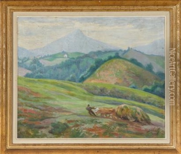 Le Bouvier Dans La Montagne Oil Painting - Francois Ignace Bibal