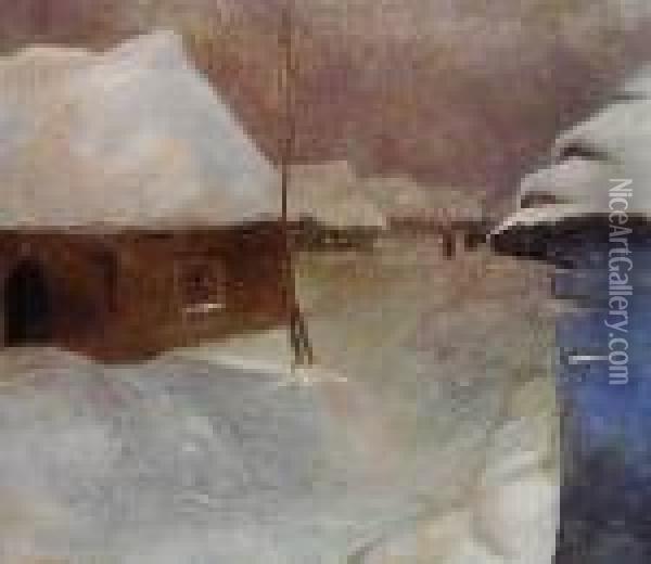 Padajacy Snieg Oil Painting - Henryk Szczyglinski