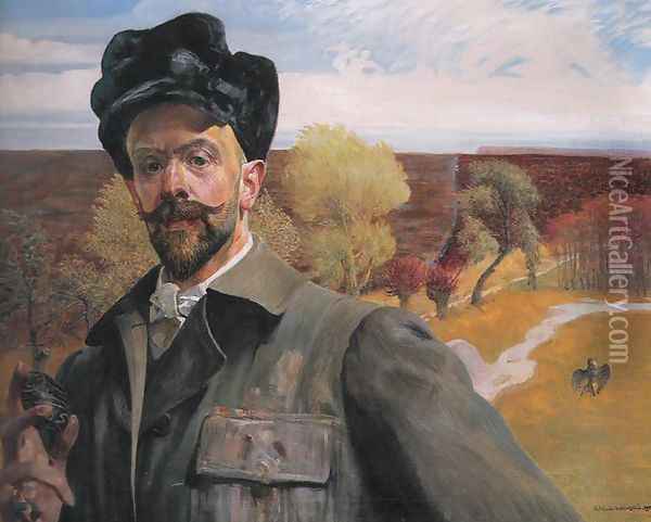 Self-Portrait with an Easter Egg Oil Painting - Jacek Malczewski