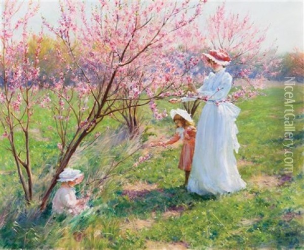 Peach Blossoms Oil Painting - Charles Courtney Curran