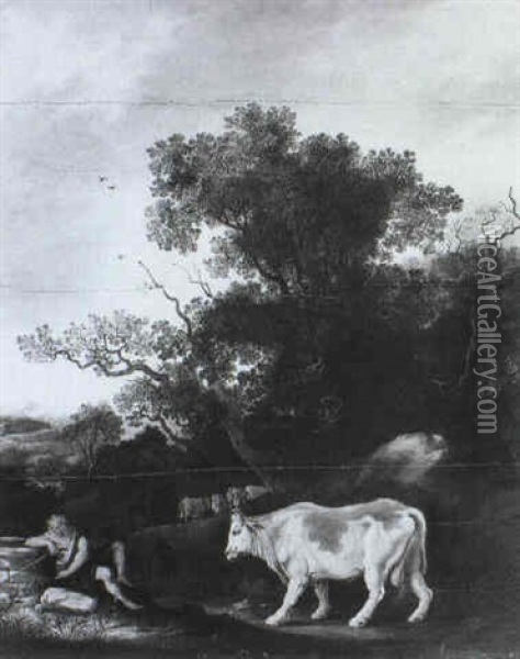 Paysage Avec Un Berger Endormi Oil Painting - Claes Cornelisz. Moeyaert