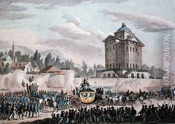 The Return to Paris of Louis XVI 1754-93 from Varennes, 26th June 1791, engraved by Reinier Vinkeles 1741-1816 and Daniel Vrydag 1765-1822 Oil Painting - Prieur, Jean Louis, II