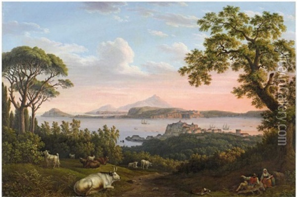 View On The Gulf Of Pozzuoli Oil Painting - Jacob Philipp Hackert