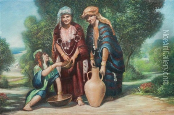 Bedouins Sur Les Hauteurs De Tunis Oil Painting - Francisque Noailly