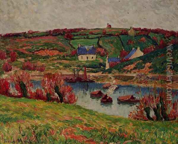 The River at Douaelan-sur-Mer Oil Painting - Henri Moret