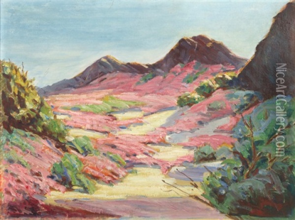 Blooming Desert Landscape Oil Painting - Jean Mannheim