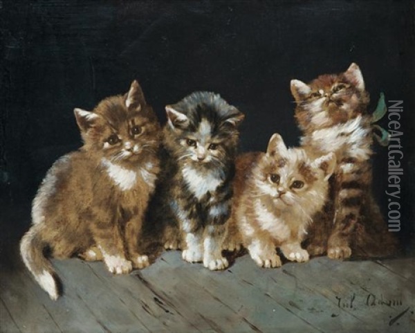 Chatons Oil Painting - Julius Adam the Younger