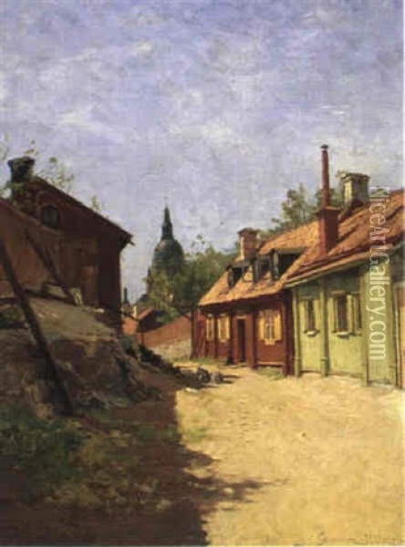 Stigbergsgatan 33-31, Stockholm Oil Painting - Johan Severin Nilsson