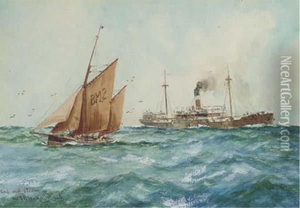 Sail And Steam Oil Painting - William Minshall Birchall