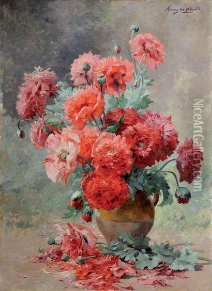 Nature Morte Au Bouquet De Pivoines Oil Painting - Albert Tibule Furcy De Lavault